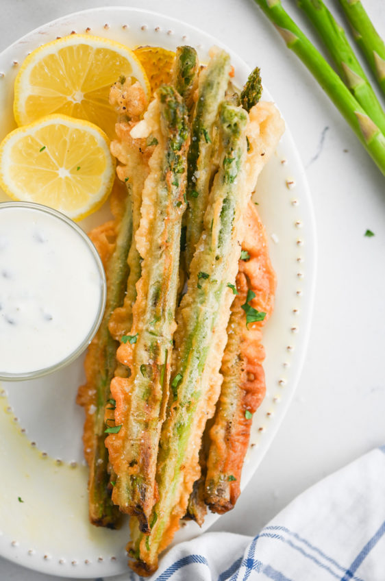 Asparagus Fries with Caper Aioli