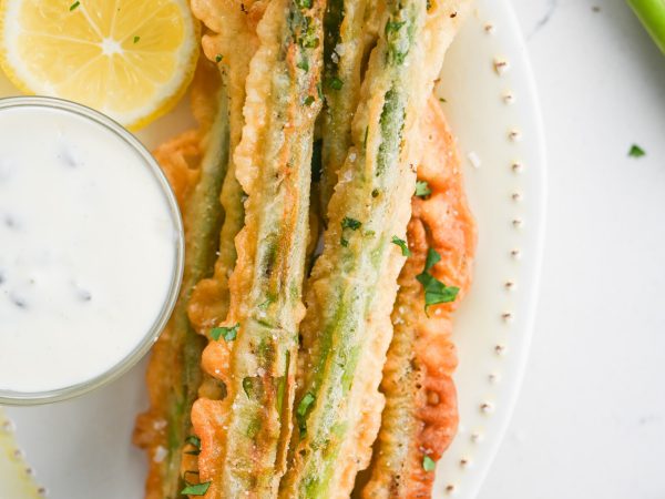 Asparagus Fries with Caper Aioli